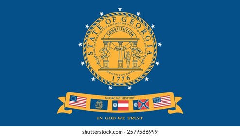 Georgia (2001-2003) Flag Vector Illustration Premium Quality