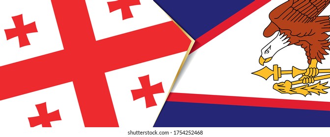 Georgia and American Samoa flags, two vector flags symbol of relationship or confrontation.