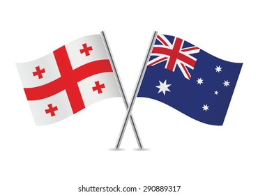 Georgia and Australia flags. Vector illustration.