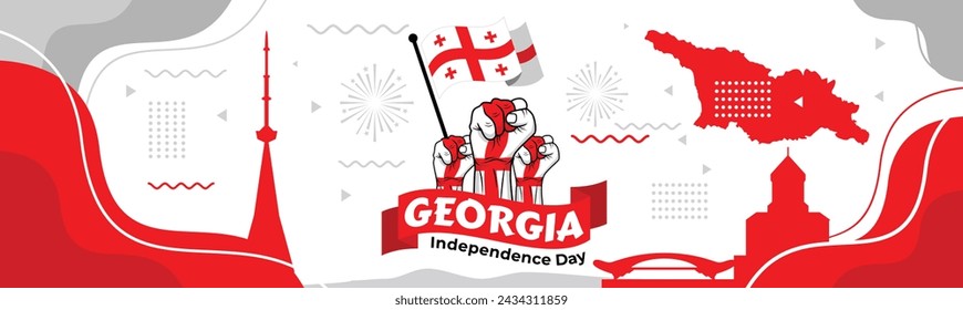 Georgia Banner Design with flag and map