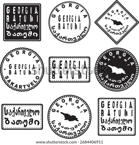 Georgia Batumi Round Seal Map Design