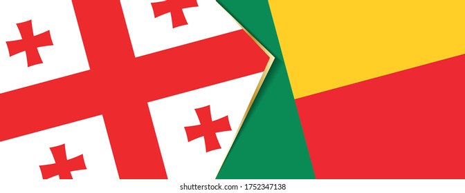 Banderas de Georgia y Benín, dos banderas vectoriales símbolo de relación o enfrentamiento.