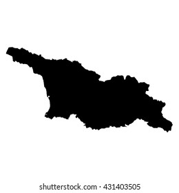 Georgia black map on white background vector