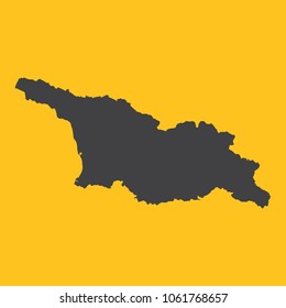 Georgia black map,border on orange background. Vector illustration.