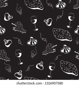 georgia black seamless vector pattern .Good for menu, textile, web design