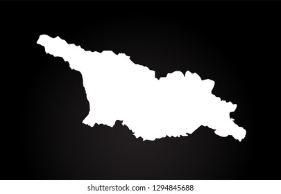 Georgia black and white country border map logo design. Black background