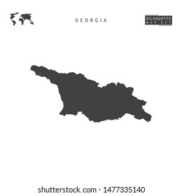 Georgia Blank Vector Map Isolated on White Background. High-Detailed Black Silhouette Map of Georgia.