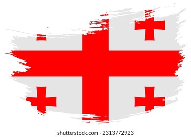 Georgia brush stroke flag vector background. Hand drawn grunge style Georgian painted isolated banner.