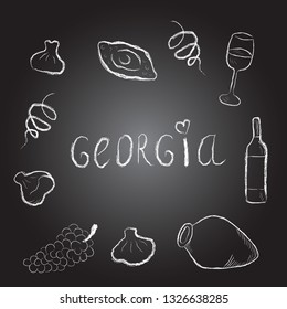 georgia chalk vector illustration.Good for menu design, web design ,logo 