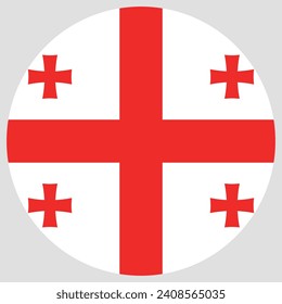 Georgia circle flag. Button flag icon. Standard color. Circle icon flag. Computer illustration. Digital illustration. Vector illustration.