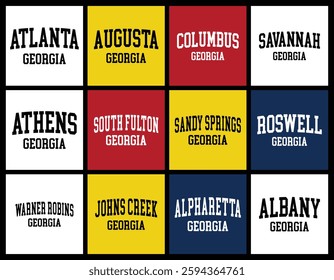 Georgia Cities by Population t shirt bundle