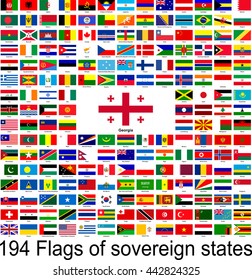 Georgia, collection of vector images of flags of the world