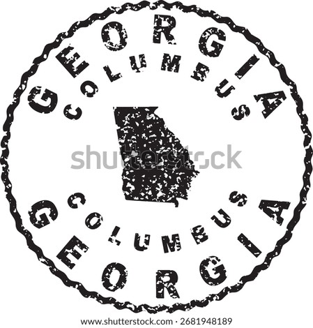 Georgia Columbus Round Seal Map Design