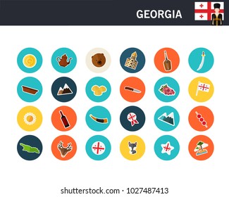 Georgia concept flat icons