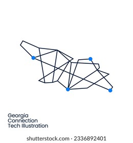 Georgia Connection Tech Technology Geometric Polygonal Logo Vector Icon Illustration
