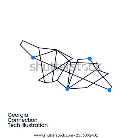 Georgia Connection Tech Technology Geometric Polygonal Logo Vector Icon Illustration