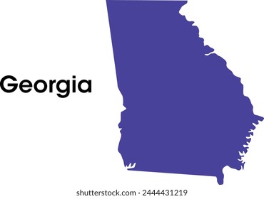 Georgia contoured map in vectors