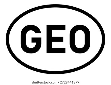 Georgia country code GEO icon vector on a white background
Country code abbreviation oval sticker icon on a white background