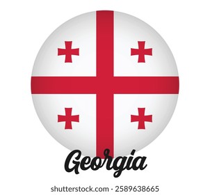 Georgia country flag in circle vector illustration
