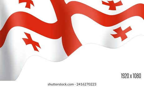 Georgia country flag realistic independence day background. Georgian commonwealth banner in motion waving, fluttering in wind. Festive patriotic HD format template for independence day