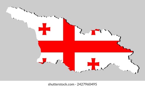 georgia country map with flag insided isolated on grey background. vector illustration. 