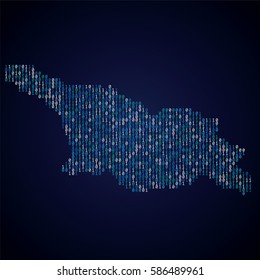 Georgia country map made from binary code numbers. 
