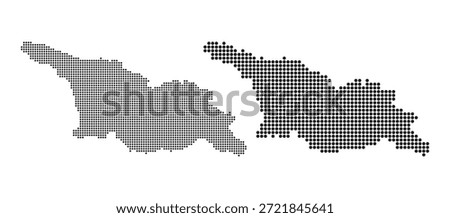 Georgia country map set with black dotted pattern on white background for modern infographic design