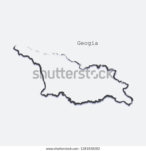 Country Map Shape Brush Style Stock Vector (Royalty Free