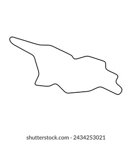 Georgia country simplified map. Thin black outline contour. Simple vector icon