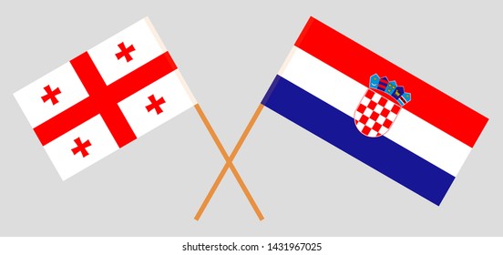 Georgia and Croatia. Crossed Georgian and Croatian flags