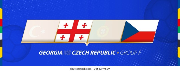 Georgia - Czech Republic football match illustration in group F. Vector flags.