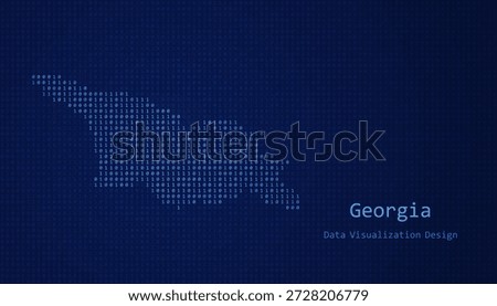 Georgia Digital map formed with ones and zeroes for data visualization design
