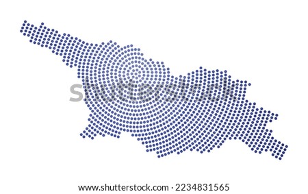Georgia dotted map. Digital style shape of Georgia. Tech icon of the country with graduated dots. Superb vector illustration.