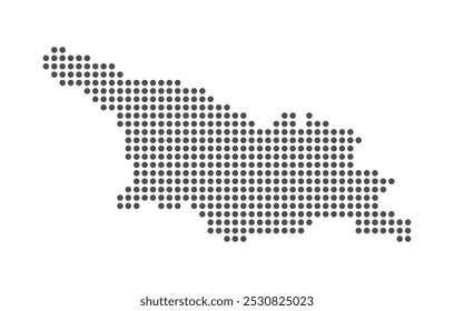 Georgia - Mapa Punteado. Mapa formado por puntos. Ilustración vectorial