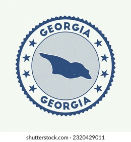 Georgia emblem. Country round stamp with shape of Georgia, isolines and round text. Authentic badge. Captivating vector illustration.