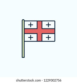 Georgia flag 2 colored line icon. Simple colored element illustration. Georgia outline symbol design from flags set