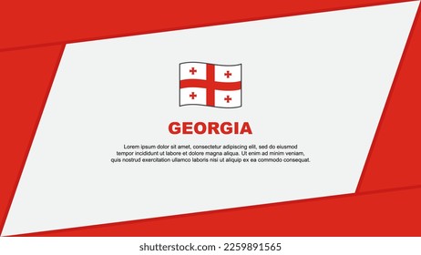 Plantilla de diseño de fondo de resumen de bandera de Georgia. Ilustración del vector de caricaturas del Día de la Independencia de Georgia. Banner de Georgia