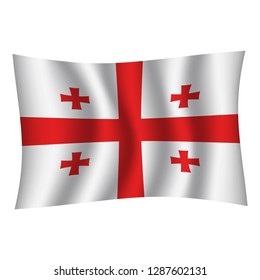 Georgia flag background with cloth texture. Georgia Flag vector illustration eps10. - Vector