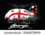 Georgia flag background in paint brush, Georgia soccer with flag as a background, graphic design team Georgia, Georgia flag background from paint brushes. Abstract flag grunge
