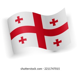 Georgia flag bended and lying on white background