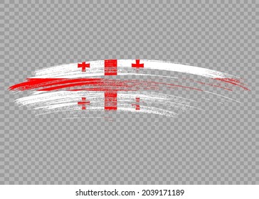 Georgia  flag with brush paint textured isolated  on png or transparent background,Symbol of Georgia,template for banner,promote, design,vector,top gold medal winner sport country