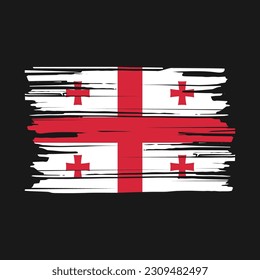 Georgia Flag Brush Vektor Illustration