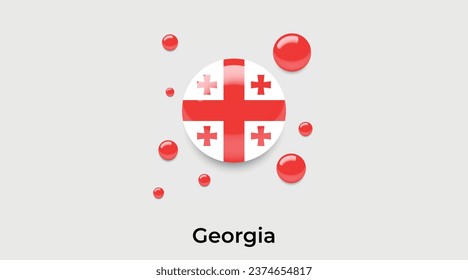 Georgia flag bubble circle round shape icon colorful vector illustration