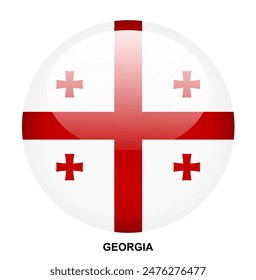GEORGIA Flagge Button auf weißem Hintergrund