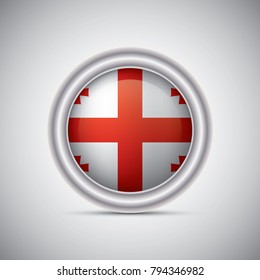 Georgia flag button style. Vector image