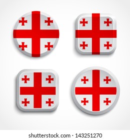 Georgia flag buttons, vector illustration