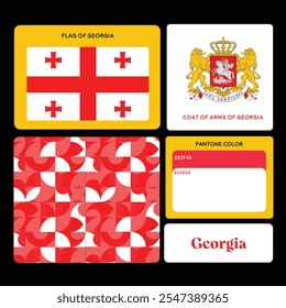 Georgia Flag with Colors and Patterns 