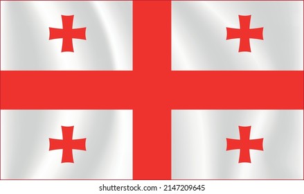 Diseño de bandera georgiana y diseño de bandera de la Cruz Roja