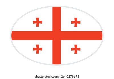 Georgia flag ellipse shaped. vector	