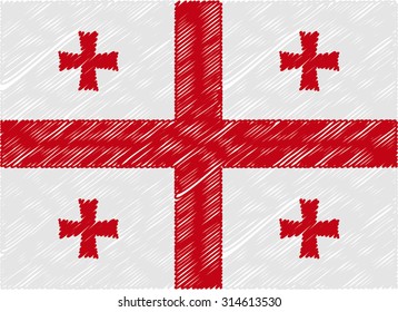 georgia flag embroidered zigzag